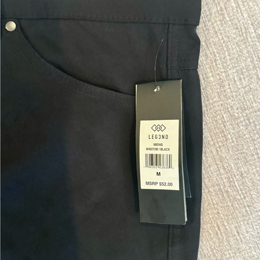 NWT LEG3ND Brand Comfort Fit Performance Pants Size 34/30 in Black - Picture 4 of 7
